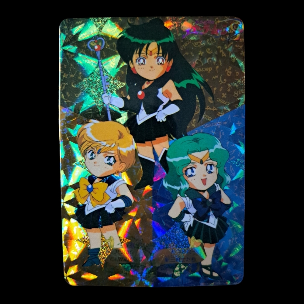 🛍 Sailor Moon 1996 Japanese Sticker Card – Sailor Neptune Pluto Uranus (Amada)